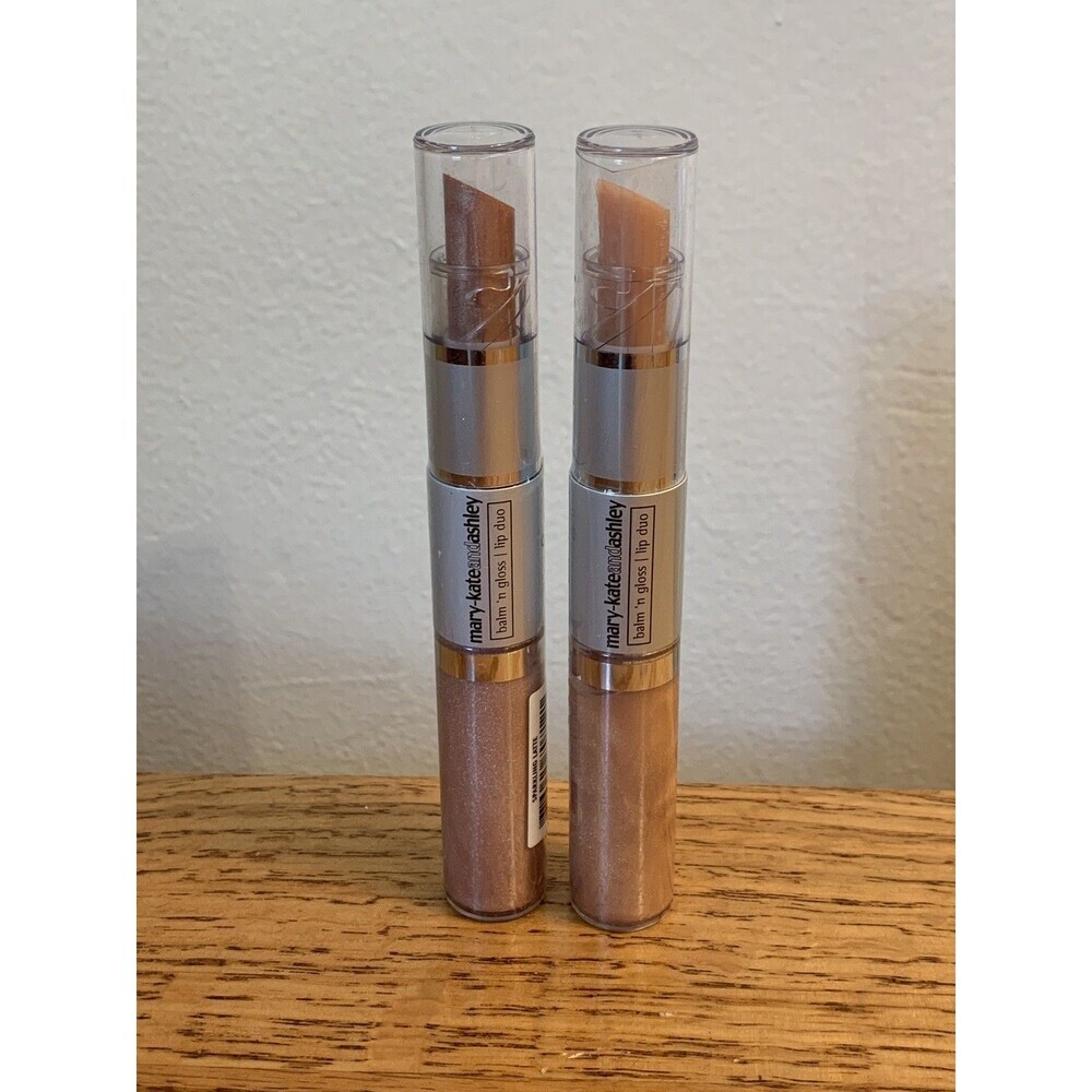 (2) MARY-KATE AND ASHLEY Balm n Gloss Lip Duo Sparkeling Latte Honey SET New